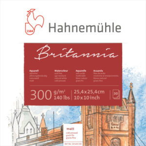 HAHNEMÜHL Aquarellbl. Britannia  25x25cm 10628330  weiss, 300g           30 Blatt