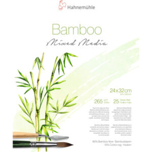 HAHNEMÜHL MixedMediaBlock Bamboo 24x32cm 10628540 weiss, 265g 25 Blatt
