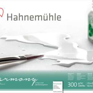 HAHNEMÜHL Aquarellblock Harmony A4 10628760 weiss satiniert, 300g 12 Blatt