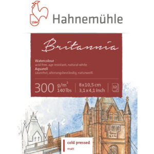 HAHNEMÜHL Miniblock Britannia 8x10.5cm 10628919 weiss, 300g 12 Blatt