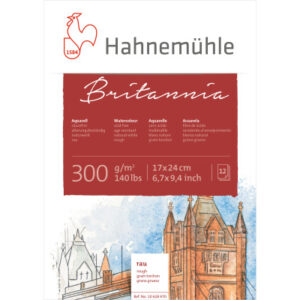 HAHNEMÜHL Aquarellbl. Britannia  17x24cm 10628970  weiss rau, 300g       12 Blatt