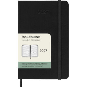 MOLESKINE Agenda Classic Pocket 2027 DHB12WH2Y 1W/2S schwarz HC 9x14cm