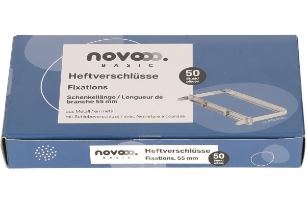 NOVOOO Heftverschlüsse 5.5cm 608240 Metall 50 Stück