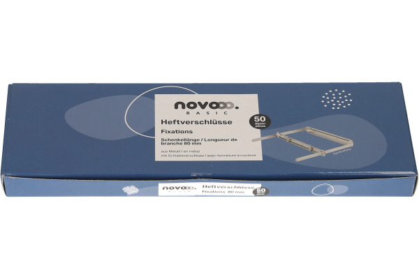NOVOOO Heftverschlüsse 8.0cm 608241 Metall 50 Stück