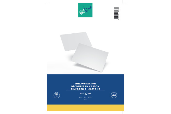 NOVOOO Einlagekarton für A4 734359 475g, grau 100 Stück