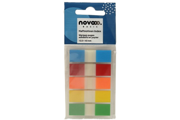 NOVOOO Index Marker Basic 12.5x43mm 7727-68 assortiert 5x26 Blatt