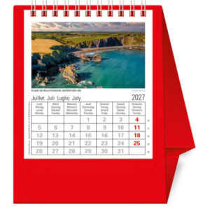 NOVOS Tischkalender Europa 2027 500015 1M/1S rot ML 11.5x14cm