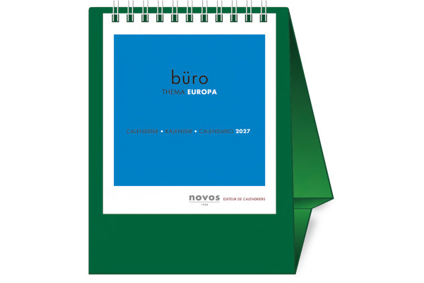 NOVOS Tischkalender Europa 2027 500084 1M/1S dunkelgrün ML 11.5x14cm – Bild 2