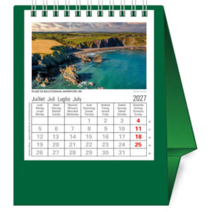 NOVOS Tischkalender Europa 2027 500084 1M/1S dunkelgrün ML 11.5x14cm