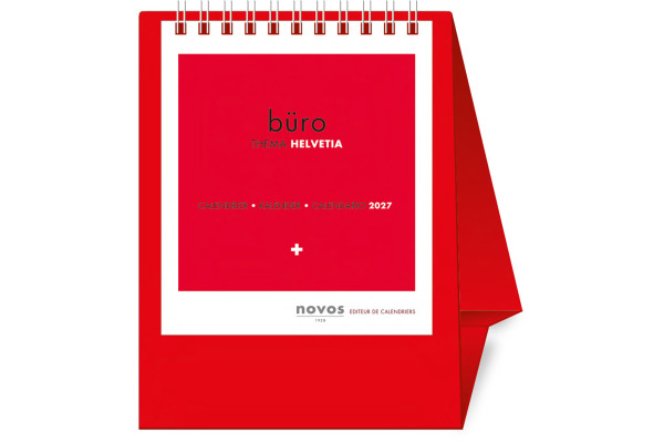 NOVOS Tischkalender Helvetia 2027 501012 1M/1S rot ML 11.5x14cm – Bild 2