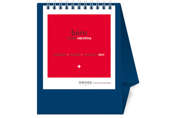 NOVOS Tischkalender Helvetia 2027 501043 1M/1S dunkelblau ML 11.5x14cm – Bild 2