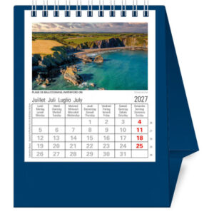 NOVOS Tischkalender Helvetia 2027 501043 1M/1S dunkelblau ML 11.5x14cm