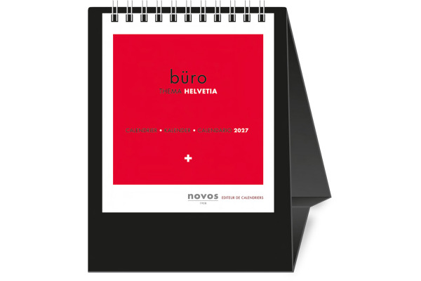 NOVOS Tischkalender Helvetia 2027 501050 1M/1S schwarz ML 11.5x14cm – Bild 2