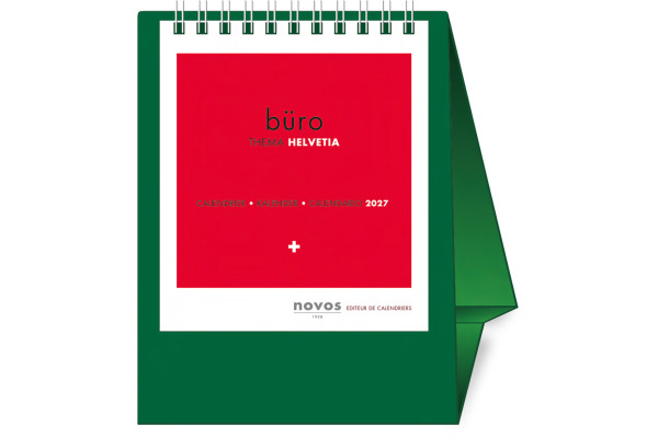 NOVOS Tischkalender Helvetia 2027 501081 1M/1S dunkelgrün ML 11.5x14cm – Bild 2
