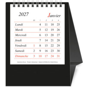NOVOS Tischkal. Pro Bristol F. 2027 508059 1M/1S schwarz FR 11.5x14cm