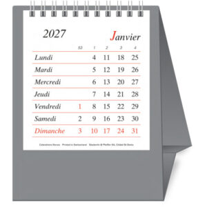 NOVOS Tischkal. Pro Bristol F. 2027 508073 1M/1S silber FR 11.5x14cm
