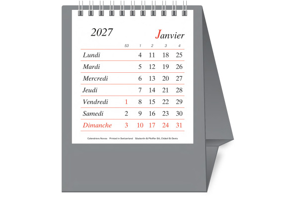 NOVOS Tischkal. Pro Bristol F. 2027 508073 1M/1S silber FR 11.5x14cm