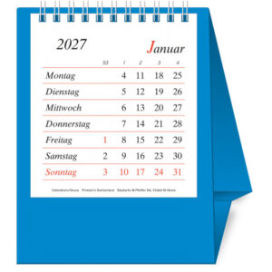 NOVOS     Tischkal. Pro Bristol D.  2027 509032    1M/1S hellblau DE    11.5x14cm