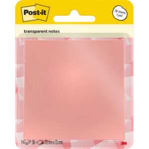 POST-IT Transparent Notes 73x73mm 600-1TRSP pastellorange 36 Blatt