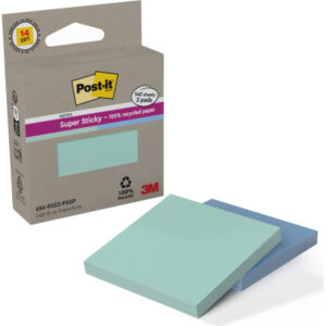 POST-IT Super Sticky 76x76mm 654PASGP mint/blau 2x70 Blatt