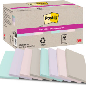 POST-IT Super Sticky 127x76mm 655RSS8CO 8-farbig assortiert 8x70 Blatt