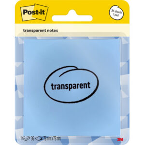 POST-IT Transparent Notes 73x73mm R330-1RSS blau 36 Blatt