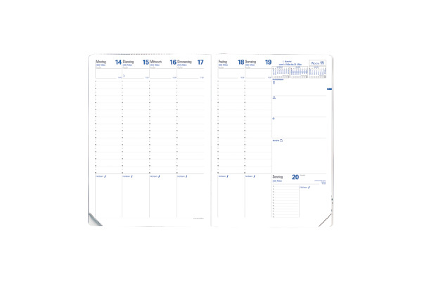 QUO-VADIS Ersatzinhalt Prenote 2027 024003Q 1W/2S Impala/Club DE 21x29.7cm