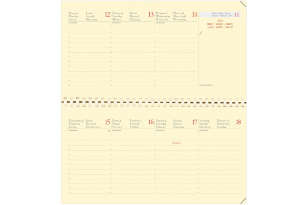 QUO-VADIS Agenda Impala Planital 2027 422098Q 1W/2S schwarz ML 8.8x17cm – Bild 2
