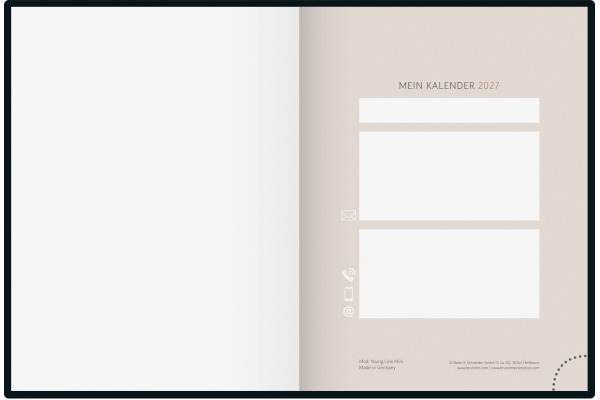 RIDOIDE Taschenagenda Design Line 2027 701360301 1W/2S Feather DE 12x16cm – Bild 3