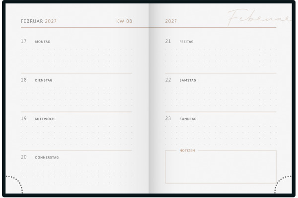 RIDOIDE Taschenagenda Design Line 2027 701360302 1W/2S Night DE 12x16cm – Bild 2