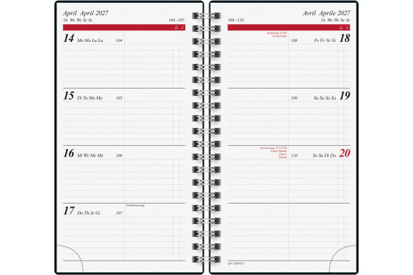 RIDOIDE Taschenagenda Timing 2 2027 701410401 1W/2S Confetti ML 9.3x17.2cm – Bild 2
