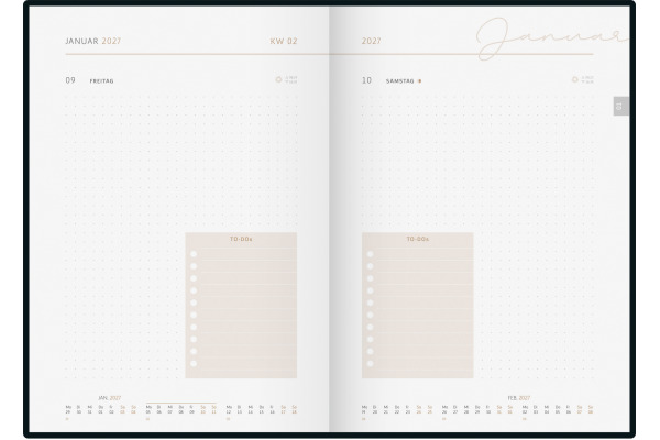 RIDOIDE Agenda Design Line 2027 702850703 1T/1S Monstera DE 14.8x21cm – Bild 2