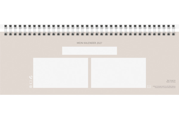 RIDOIDE Pultkalender Design Line 2027 703631103 1W/2S Greeny DE 29.7x10.5cm – Bild 3