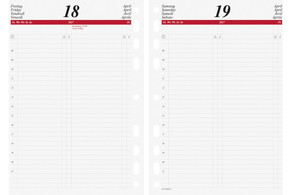 RIDOIDE Timing 1 Tageskalender 2027 706590000 1T/1S ML 14.8x21cm