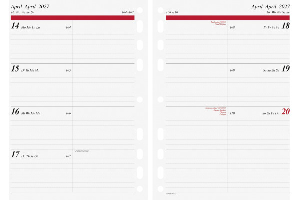 RIDOIDE Timing 1 Wochenkalender 2027 706591000 1W/2S ML 14.8x21cm