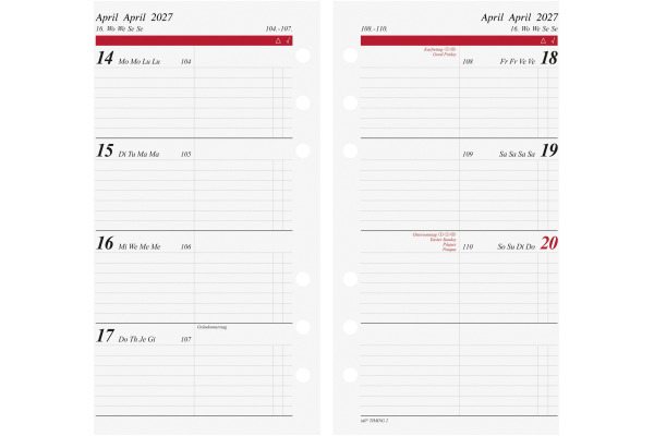 RIDOIDE Timing 2 Wochenkalender 2027 706691000 1W/2S ML 9.3x17.2cm