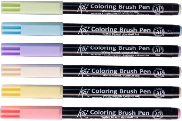 SAKURA Brush Pen Koi POXBR6G Pastel Set 6 Stück – Bild 2