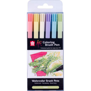 SAKURA Brush Pen Koi POXBR6G Pastel Set 6 Stück
