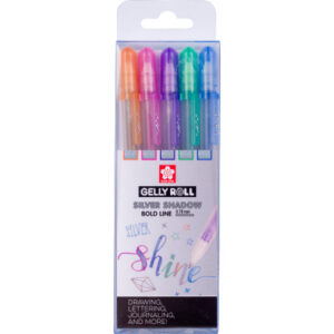 SAKURA Gelly Roll 0.7mm POXPGBSHA Silver Shadow 5 Stück