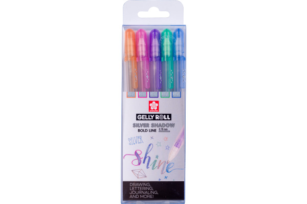 SAKURA Gelly Roll 0.7mm POXPGBSHA Silver Shadow 5 Stück