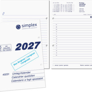 SIMPLEX Kalendarium 2027 40231.27 zu Pultkalender 12.1x17.3cm