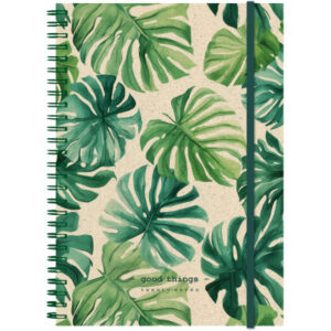 SIMPLEX Wochenagenda Graspapier 2027 40407.27 1W/2S Monstera ML 14.8x21cm