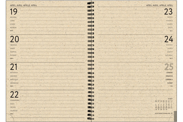 SIMPLEX Wochenagenda Graspapier 2027 40408.27 1W/2S Flower ML 14.8x21cm – Bild 2