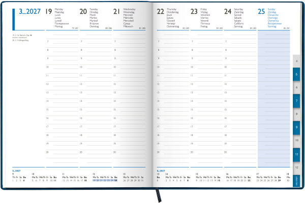 SIMPLEX Agenda Managertimer 2027 7008B2.27 1W/2S schwarz ML 20.8x25.8cm – Bild 2