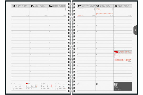 SIMPLEX Wochenagenda 2027 797-2022 1W/2S silber ML 16.9x24cm – Bild 2