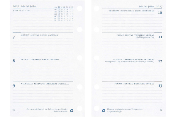 SUCCES Agenda Mini 2027 841107000 1W/2S Ersatz kompl. 6.7x10.4cm – Bild 2