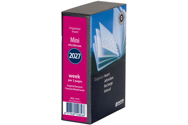 SUCCES Agenda Mini 2027 841107000 1W/2S Ersatz kompl. 6.7x10.4cm