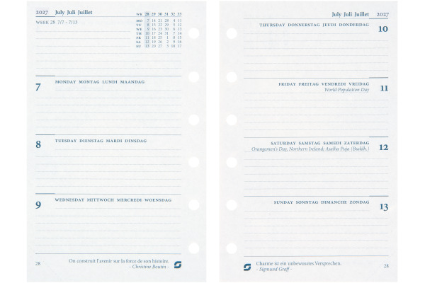 SUCCES Agenda Junior 2027 842207000 1W/2S Ersatzkal. 8x12.5cm
