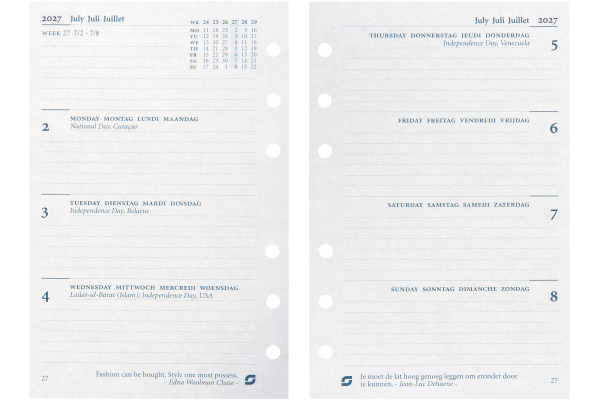 SUCCES Agenda Senior 2027 845207000 1W/2S Ersatzkal. 9.5x15cm