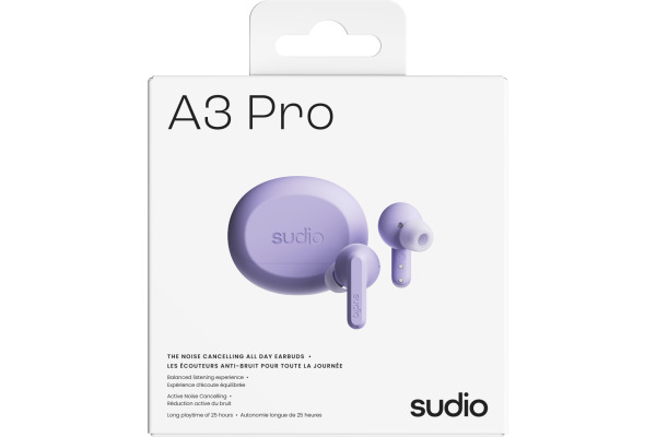 SUDIO Noise Cancelling Earbuds A3PROPUR A3 Pro, Purple, Wireless – Bild 4